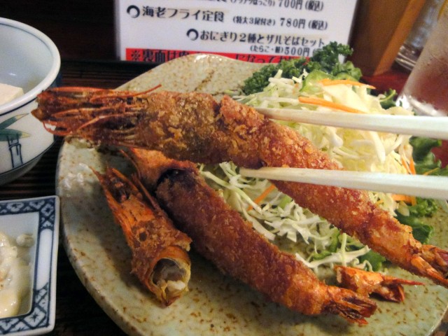 居酒屋のエビフライランチ なか善 苫小牧のグルメ食べ歩き トーマスの外食ブログ